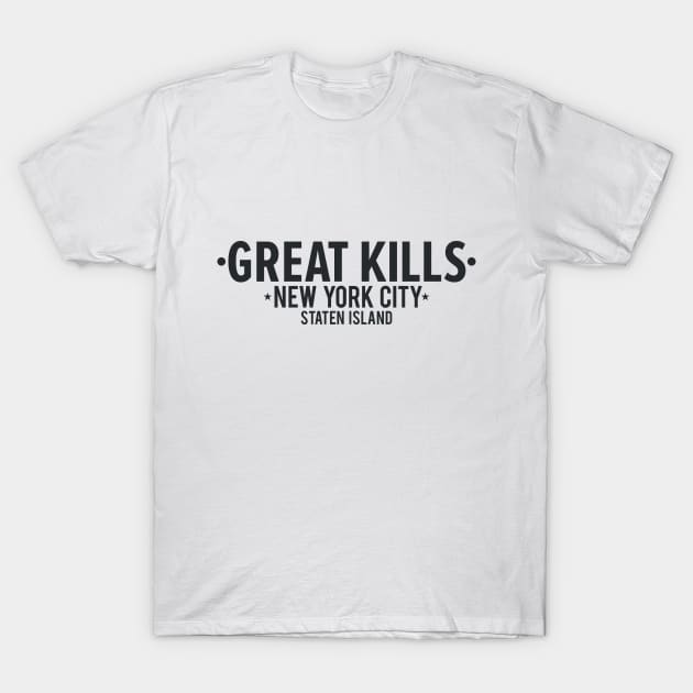 Great Kills, Staten Island, New York - Modern Script Emblem T-Shirt by Boogosh